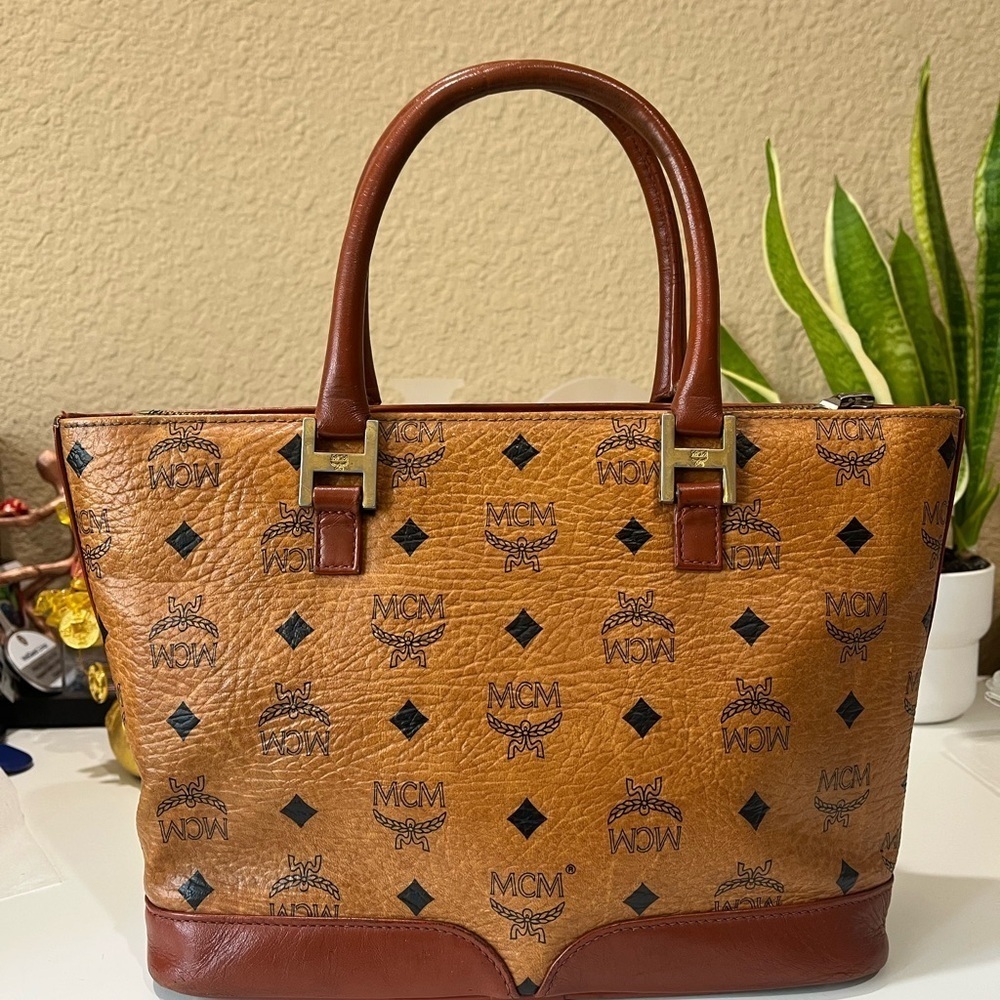 MCM VINTAGE COGNAC VISETOS HANDBAG - Picture 2 of 15